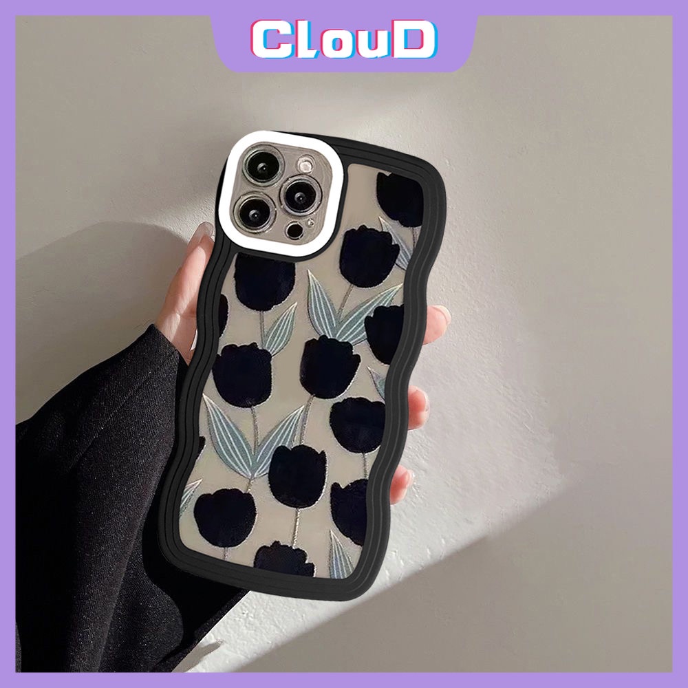 Casing Soft Case Redmi A1 10C 10 9 9T 9A 9C 10A A1+Redmi Note10 11s 11 10s 9s 9 11Pro+8catatan 9Pro 10Pro Max PO CO X3 NFC Pro M3 Mi 11T Fashion Retro Bunga Tulip Case Tepi Bergelombang