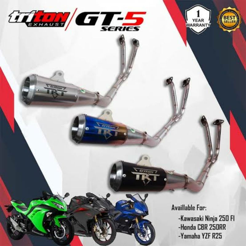 Knalpot Ninja 250fi new/old CBR 250rr R25 Original Triton Exhaust Gt-5 Series