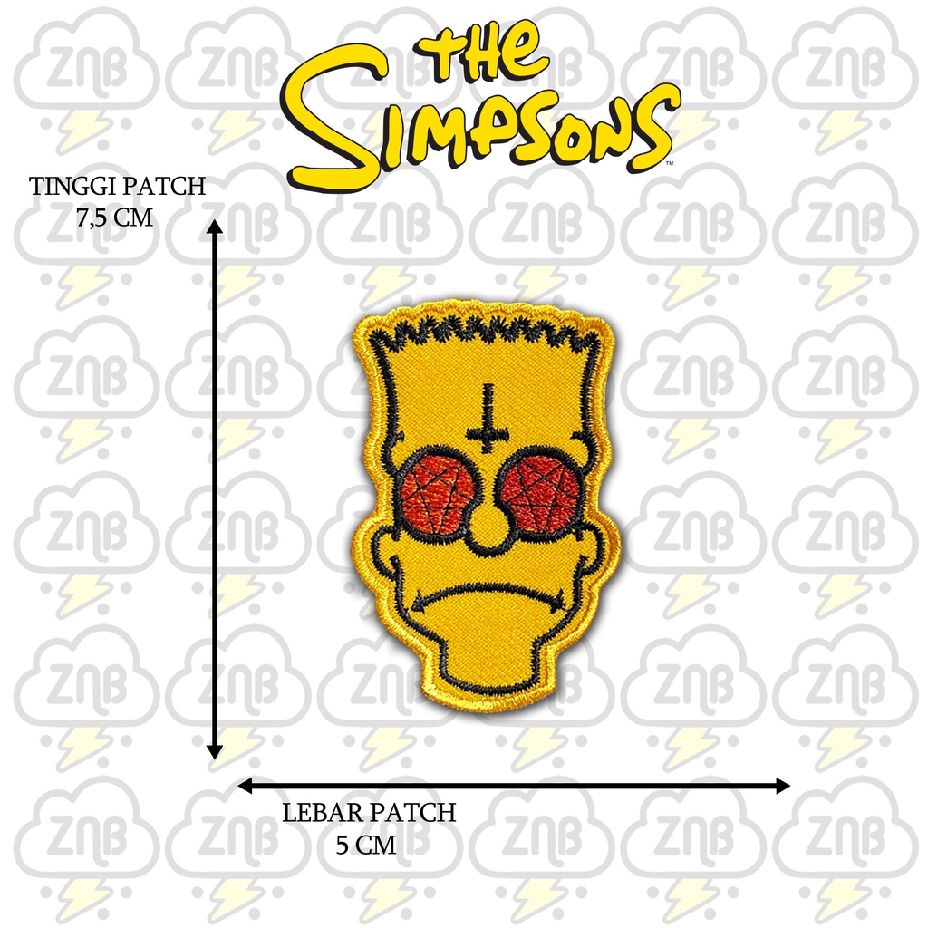 ZINBONS Patch bordir emblem patch simpson satu paket isi 8 patch free 1 stiker musik