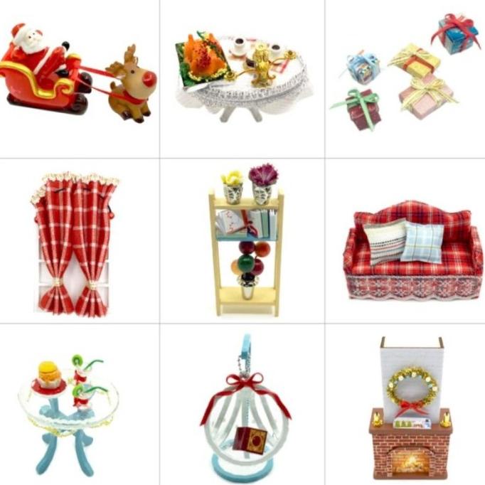 MAINAN ANAK DIY MINIATUR RUMAH BONEKA NATAL ~ CHRISTMAS SNOWY NIGHT ERGE546T