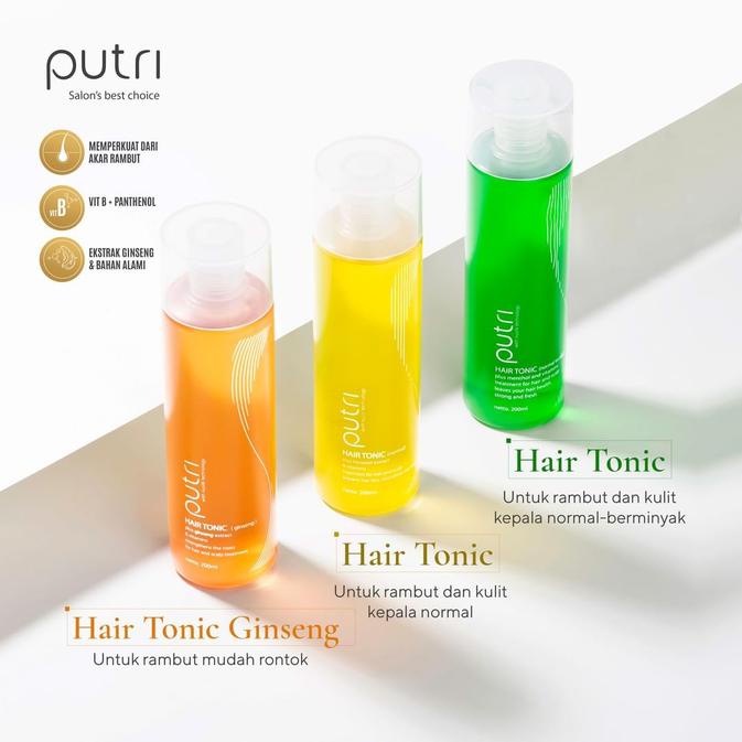 Putri Hair Tonik / Hair Tonic Rambut 200ml Ginseng Oily Hijau Kuning Normal