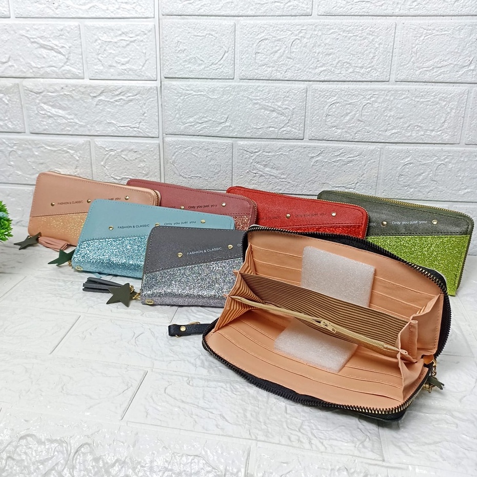 AND / COD / Dompet Panjang Wanita Import Dompet Wanita Murah Zipper Dompet Perempuan Fashion Cantik Dompet Cewek Kekinian D82