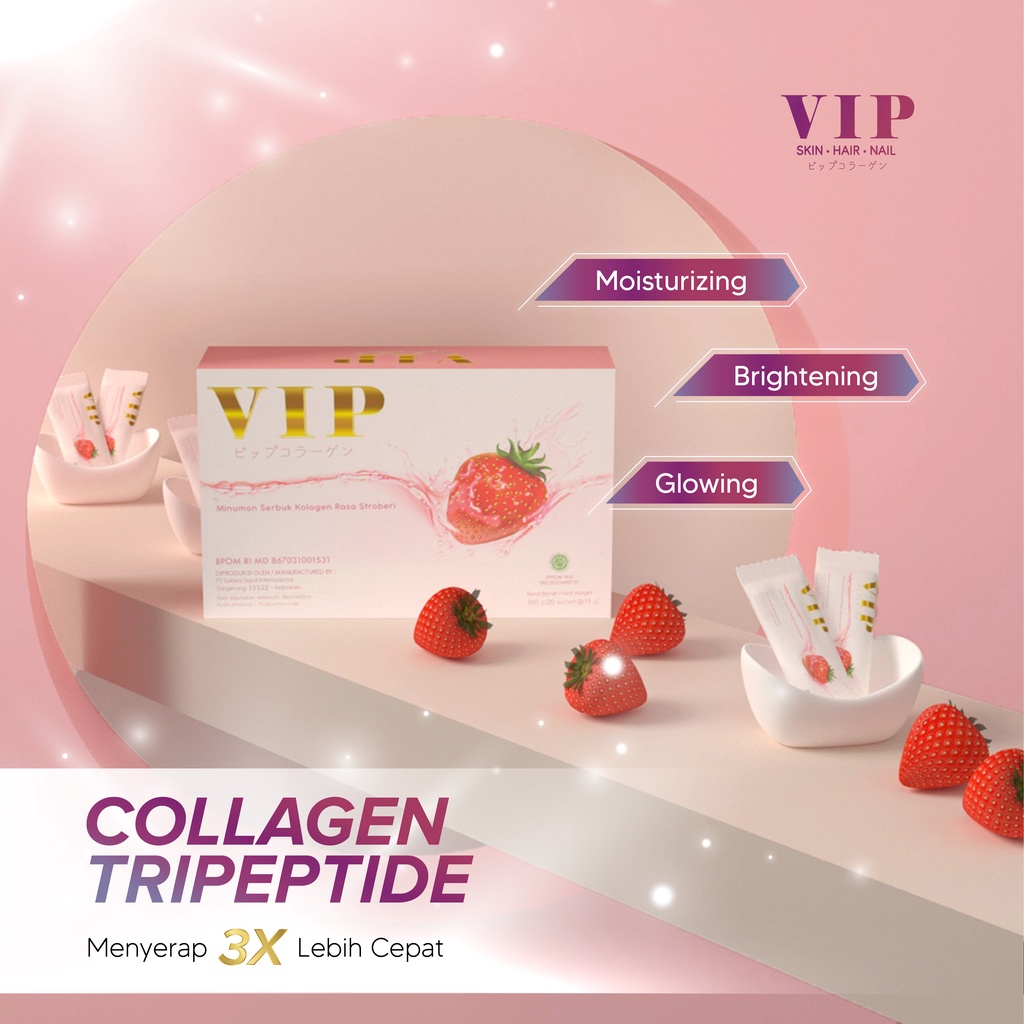 VIP Collagen Tripeptide Drink - Suplemen Pemutih kulit Halus Glowing