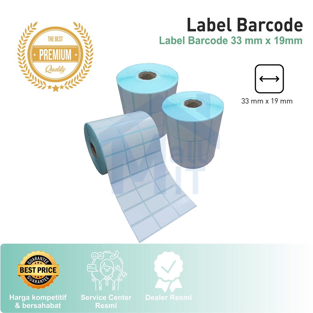 (Bisa Cod) Label Barcode Sticker 33 x 19 mm 3 Line Gap Kertas Label High Quality