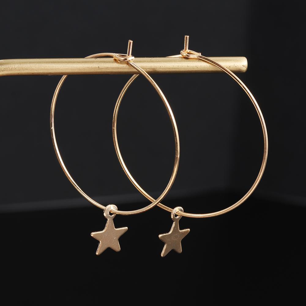 Lily 1pasang Anting Hoop Bintang Perhiasan Wanita Punk Bohemia Boho Hip Hop Ear Stud