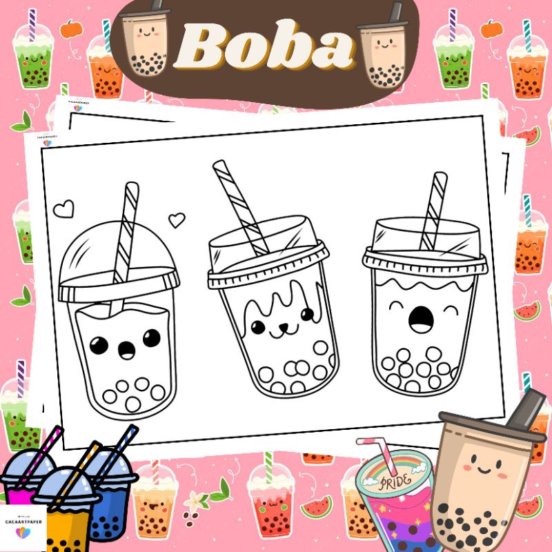 KERTAS MEWARNAI / KERTAS GAMBAR / BOBA / KERTAS MEWARNAI ANAK PAUD TK SD /A4