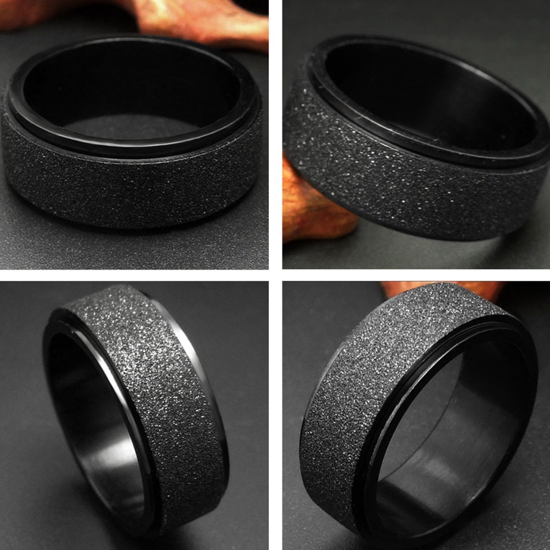 Simple Woman Men's Couple Cincin Titanium Hitam Matte Selesai Jari Cincin Perhiasan Untuk Laki-Laki Pernikahan Band Hadiah