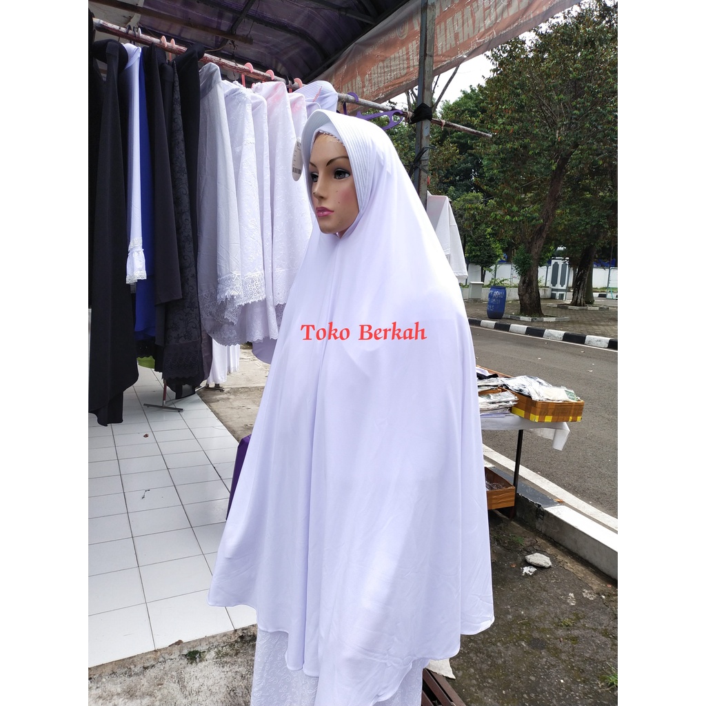 bergo haji dan umroh ukuran super bahan spandek