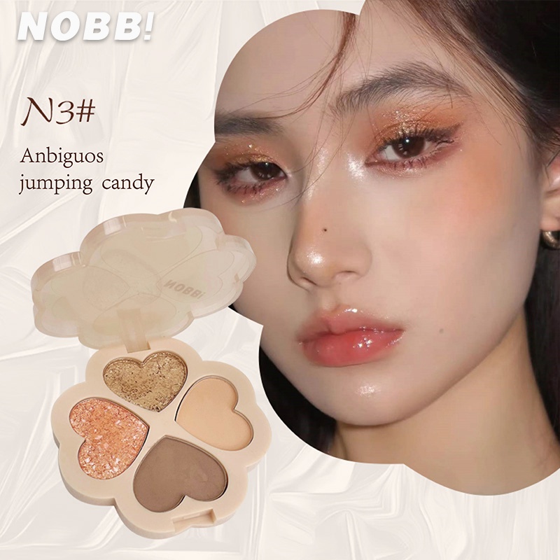 [BPOM][100%ORI&amp;READY]NOBB! Adorable Sunset 4-Color Eye Shadow Palette Heart Eyeshadow Palette Eyes Make Up