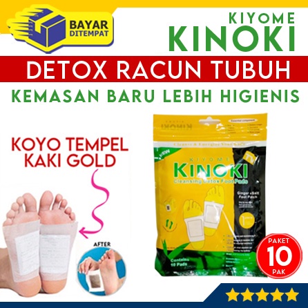 [Paket 10 Pak] Kinoki Gold Koyo Kaki Packing PLASTIK Toksin Racun Tubuh  Seal Kiyome Cleansing Detox Foot Pads