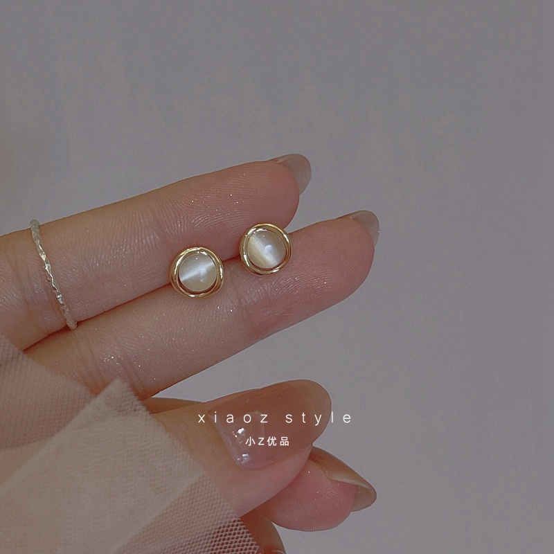 Anting Tusuk Opal Fashion Anting Tusuk Anting Emas Elegan Untuk Aksesoris Perhiasan Wanita