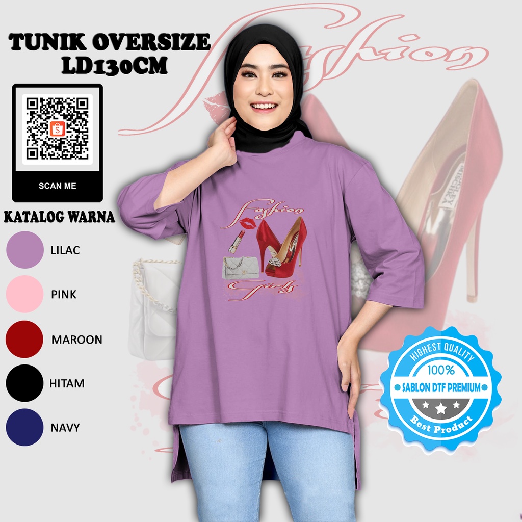 TUNIK KAOS WANITA JUMBO LD 130 FASHION GIRL