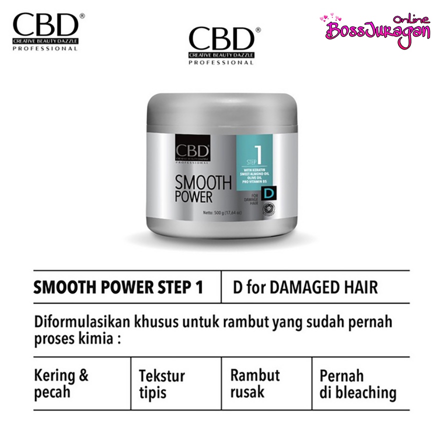 (BOSS) CBD Professional Smooth Power Step 1 Damaged Resistant Normal Hair Smoothing Step 2 Hair Neutralizer