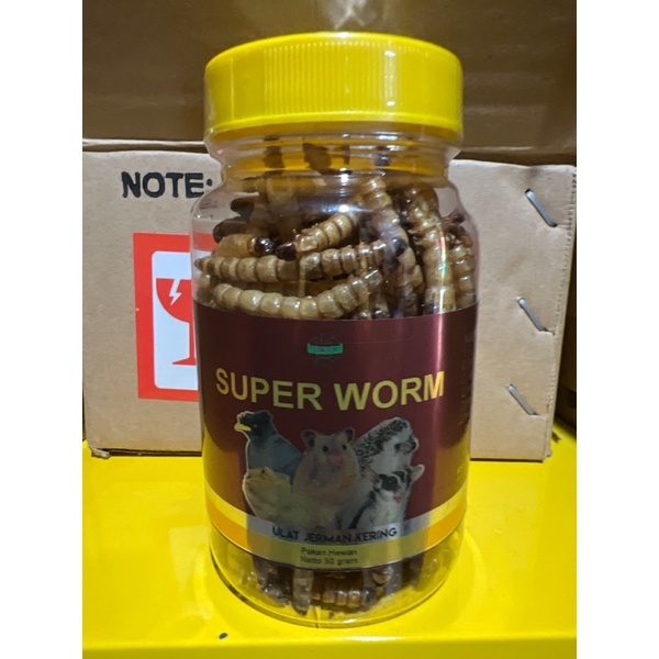 Super Worm ulat jerman dried kering makanan hamster burung 50gr