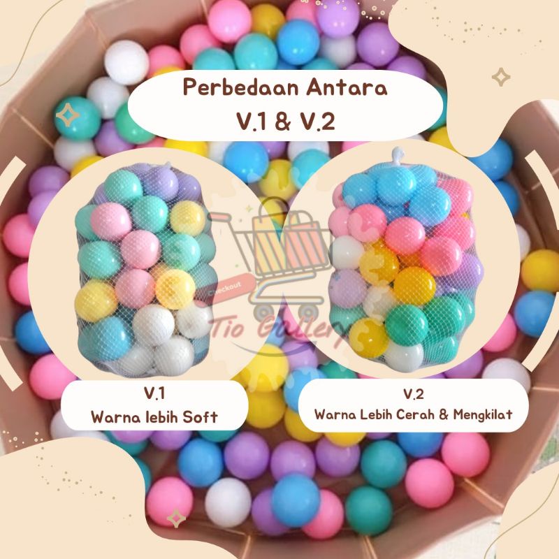 Mandi Bola Anak Warna Pastel ber SNI isi 100 pcs 1Kg