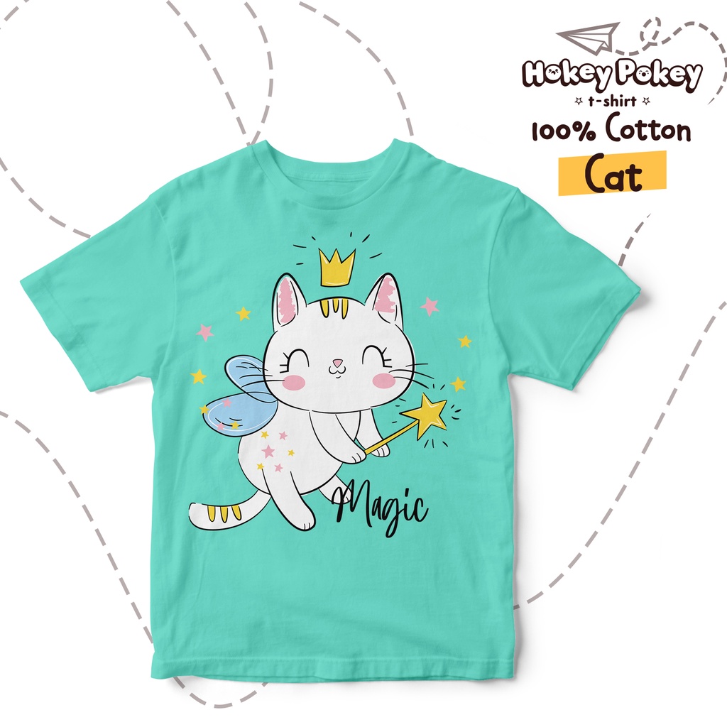 Baju Kaos T Shirt Anak Perempuan Katun Combed Motif Cat