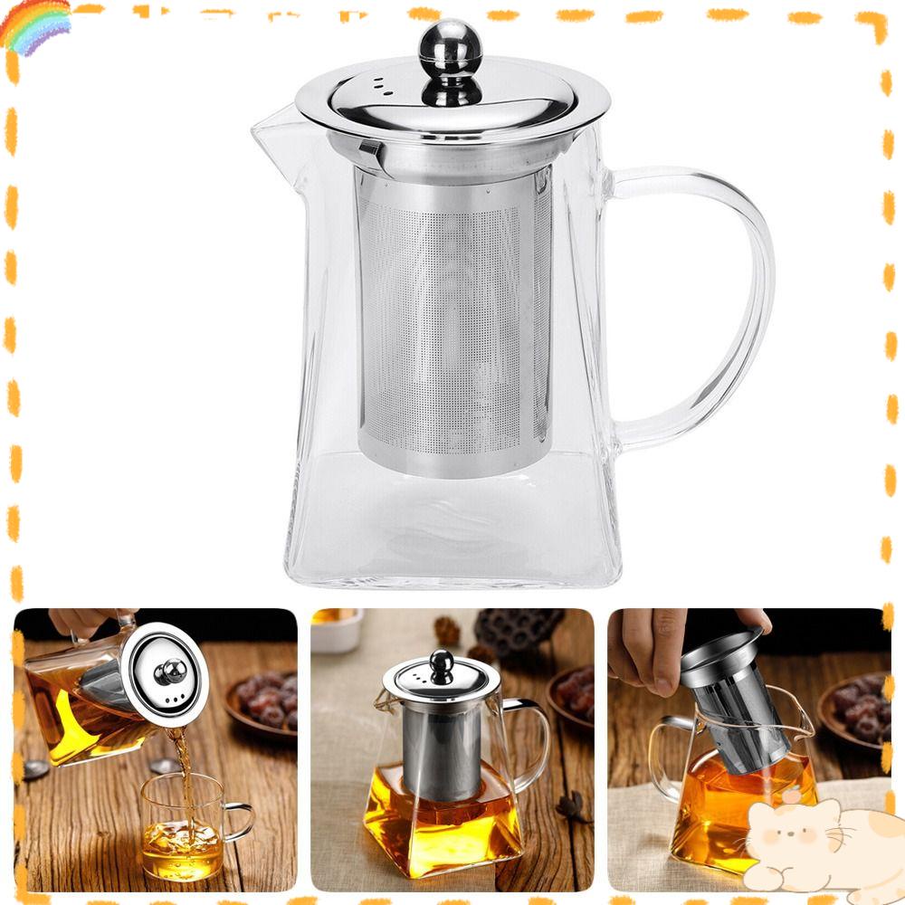 Solighter 750ML Teko Kaca Aksesoris Dapur Luar Ruangan Travel Cooker Menebal Tahan Panas Teko Portabel