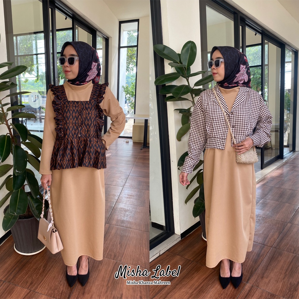 (PREMIUM) INNER DRESS RAJUT RIB MANGO PREMIUM LENGAN PANJANG BY MISHA LABEL / LONG DRESS RAJUT LENGAN PANJANG BY MISHA LABEL