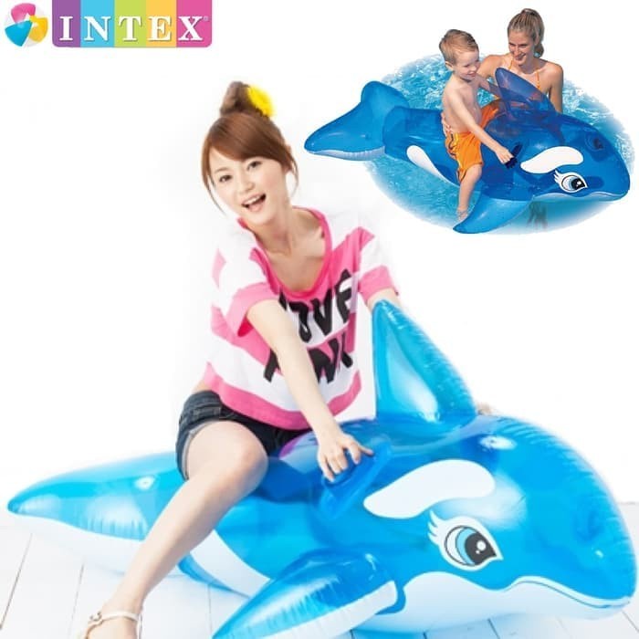 INTEX 58523 Pelampung Renang Anak Paus Biru Lil Whale Ride-On