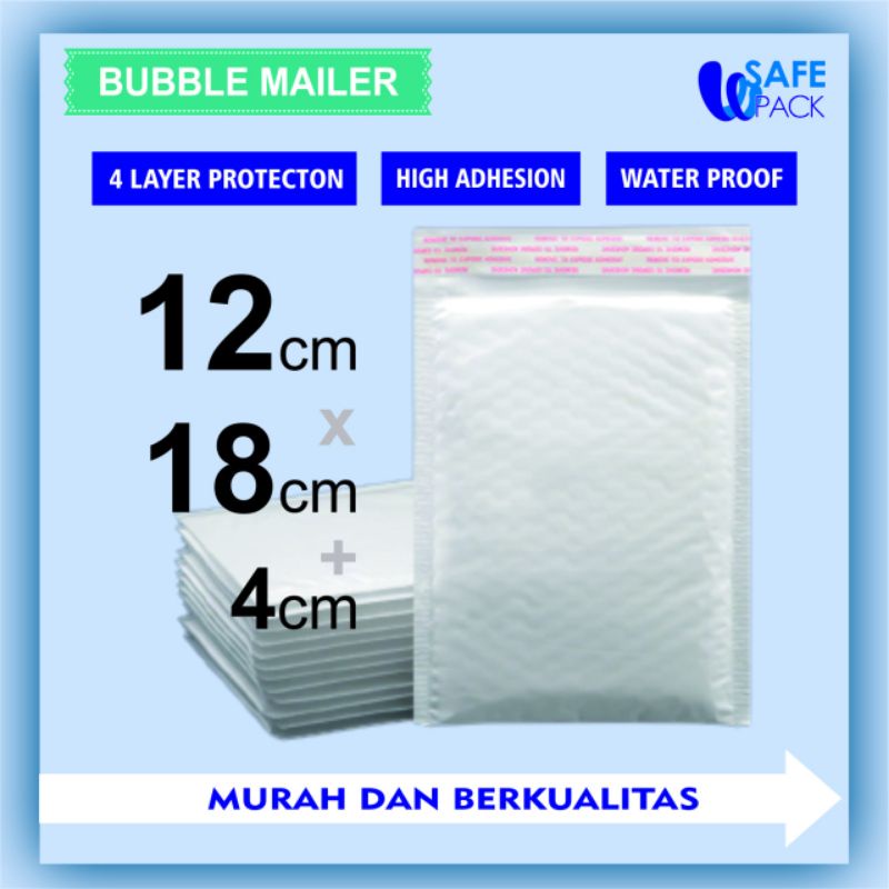 

amplop bubble mailer packing envelope polymailer packaging bubble waterproof shockproof 12cm x 18cm warna putih murah berkualitas
