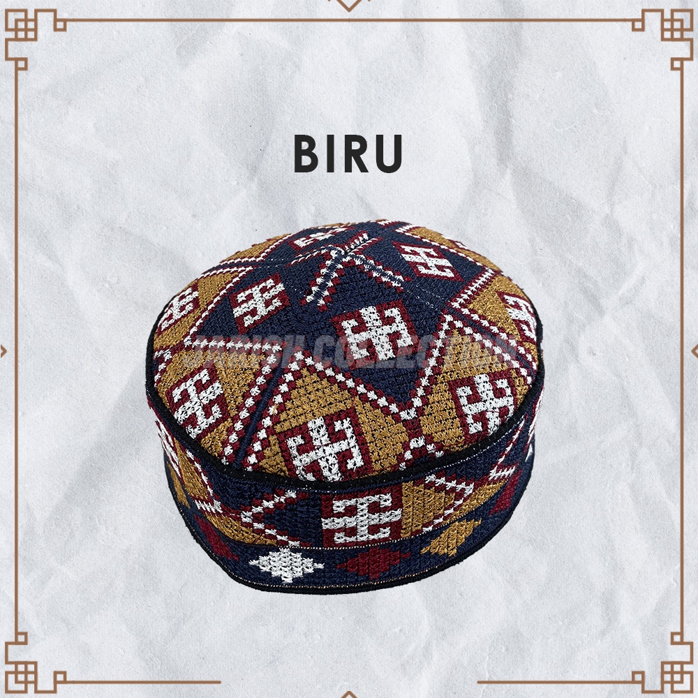 Peci PAKISTAN Motif Ovais Cap Full Bordir Kopiah Haji Premium Sholat Santri Pria Dewasa Anak Laki Kopyah Bulat Solat Pesantren Hitam Item Putih Hijau Biru Maroon Coklat Kopeah Murah Ori Original Polos Model Bordil Songkok Pakistan Kopia Motip Kupiah Impor