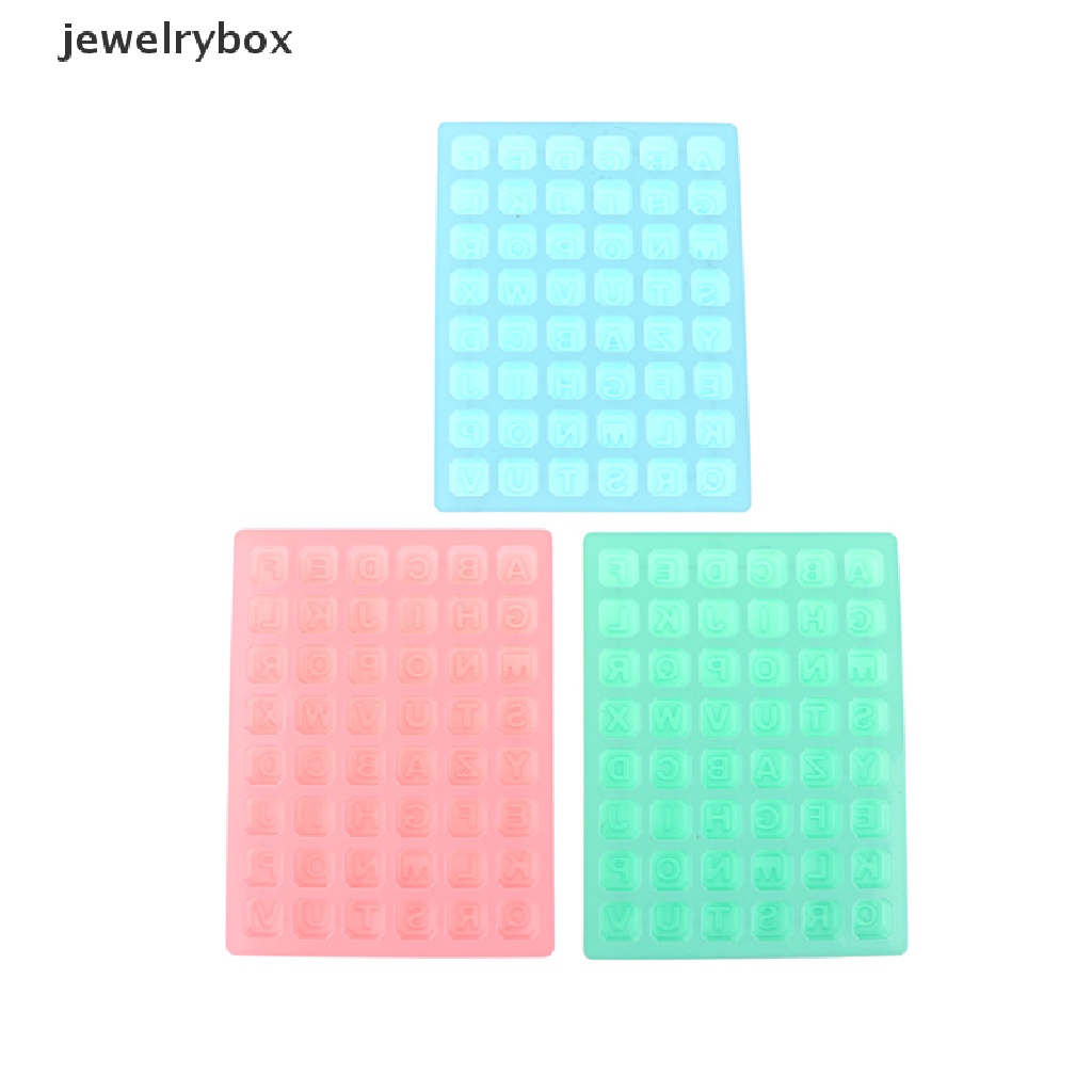[jewelrybox] 1pc 48huruf Alfabet Inggris Huruf Silikon Cetakan Sabun Kue Decorag Mold Butik