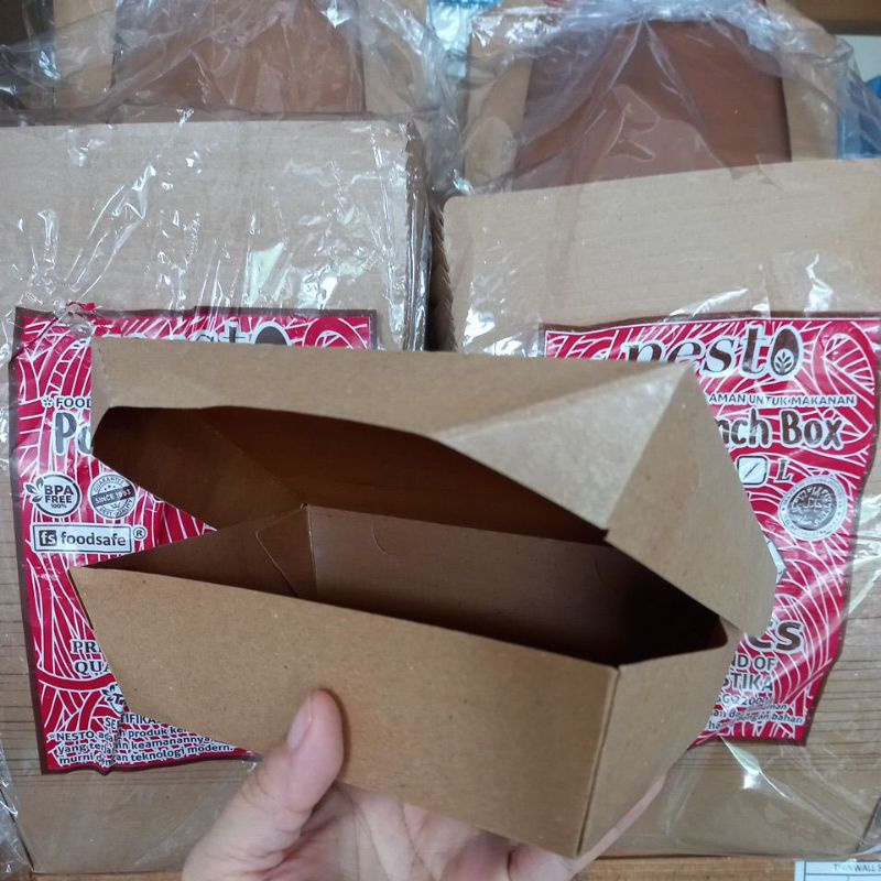 paper lunch box coklat