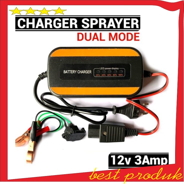 Charger Aki sprayer elektrik 3 ampere - Charger sprayer dual mode