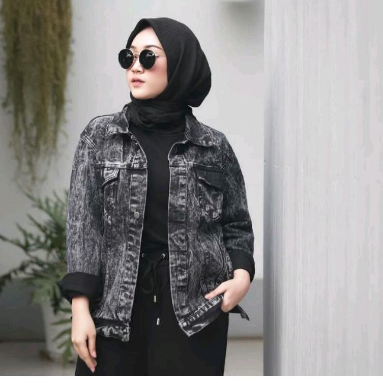 Langsung Atc JAKET BIONDY DENIM HIJAU ARMY SLIMFIT CEWEK CROP TEE JEANS WANITA GREEN POLOS SOLID BOD