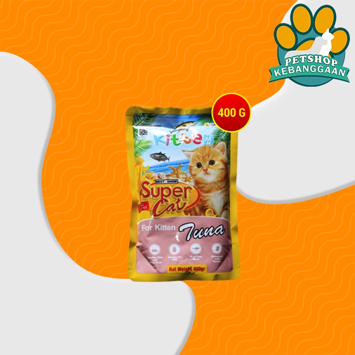 Super Cat Pouch Makanan Basah Kucing Wet Food SuperCat 400 Gram
