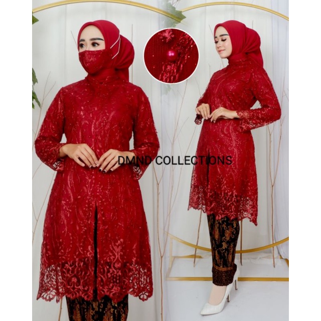 SETELAN TUNIK BUSUI/TUNIK RESLETING DEPAN/TUNIK TULLE MUTIARA/KEBAYA MODERN/TUNIK TERBARU &amp; TERLARIS