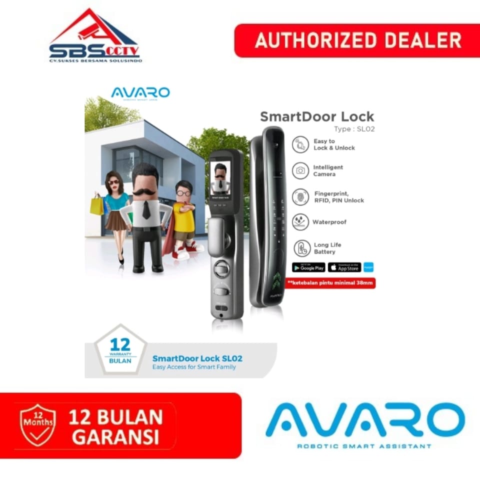AVARO SL01 Smart Door Lock Kunci Pintu Digital Smart Lock Door Lock