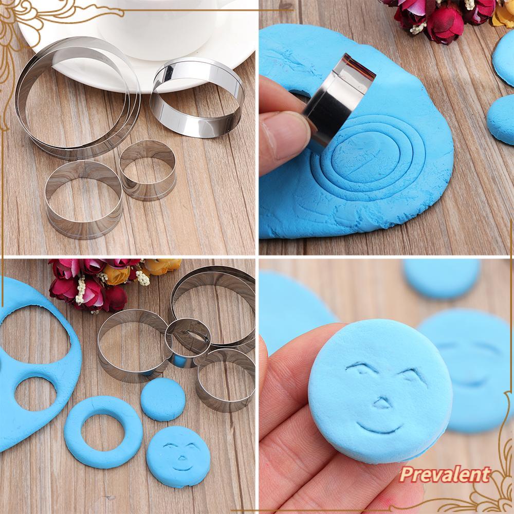 Preva 5 Pcs Bulat Lingkaran DIY Slicer Mousse Ring Cetakan Lapis Cookies Cutter