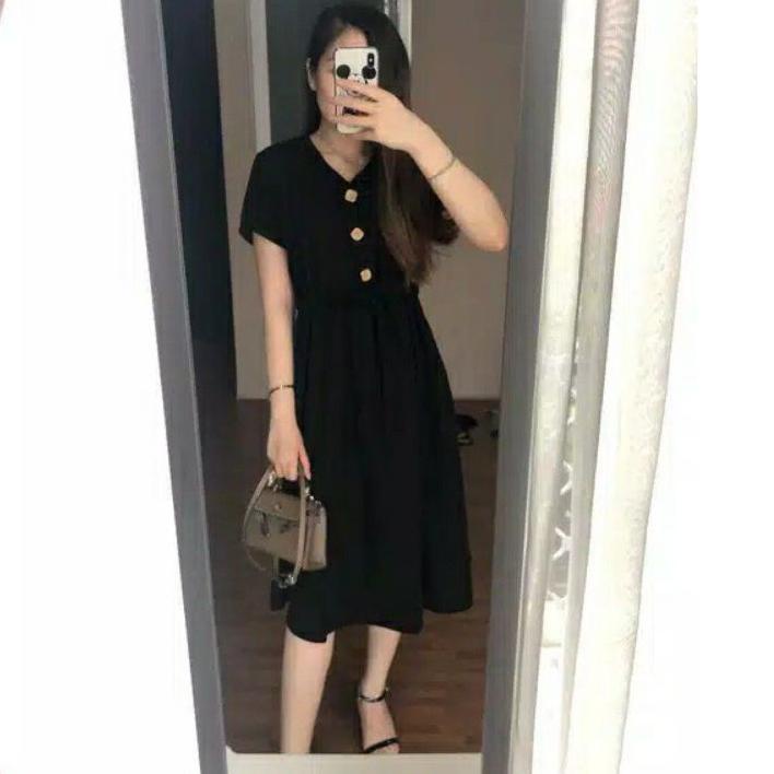 DRESS TUNIC POLOS BERTA / KANCING DEPAN BUSUI / SERUT DEPAN