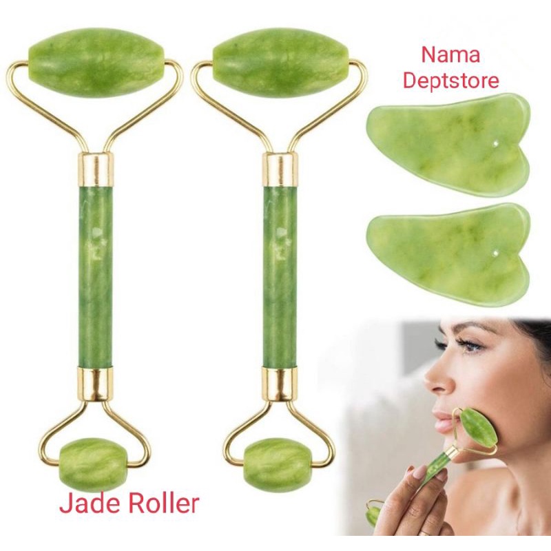 Nama - JADE Roller Pijat Hijau Facial Massage Anti Kerut - BATU