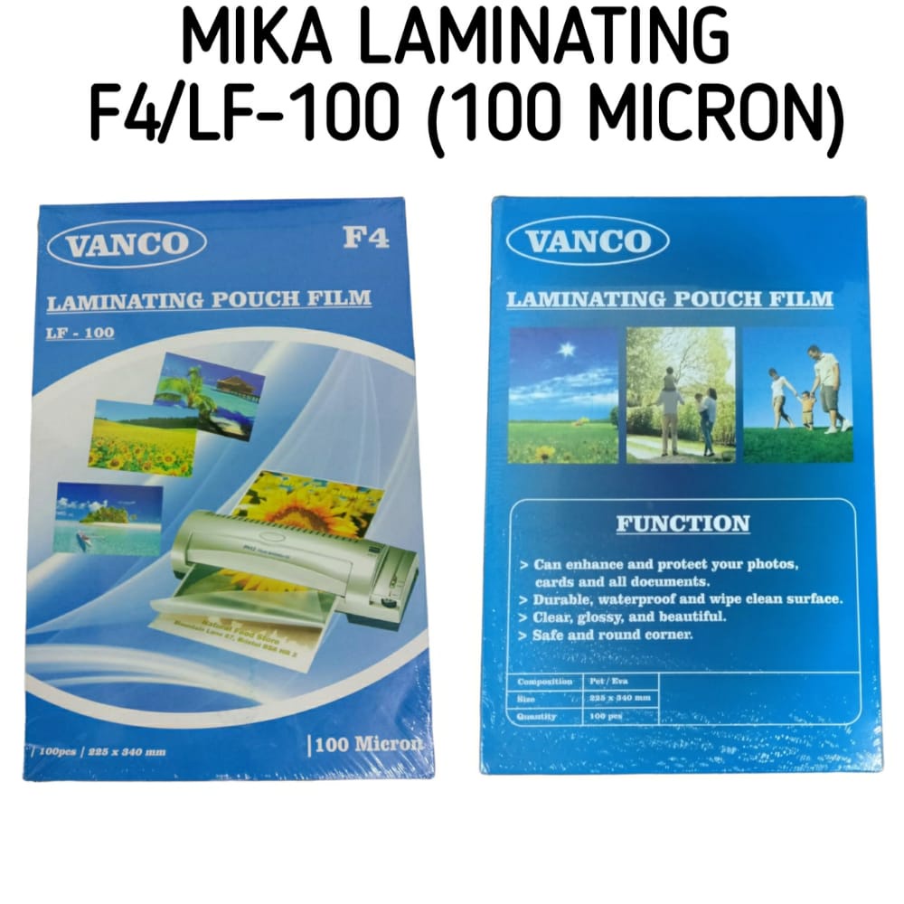 

AS888 - VANCO FILM PELAPIS FOLIO / LAMINATING FILM ISI 100 UKURAN F4 (1 PACK)