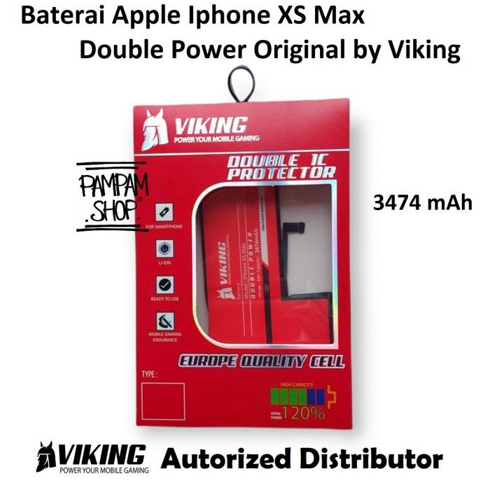 Baterai VIKING Double Power Original Apple Iphone XS MAX Batre Batrai