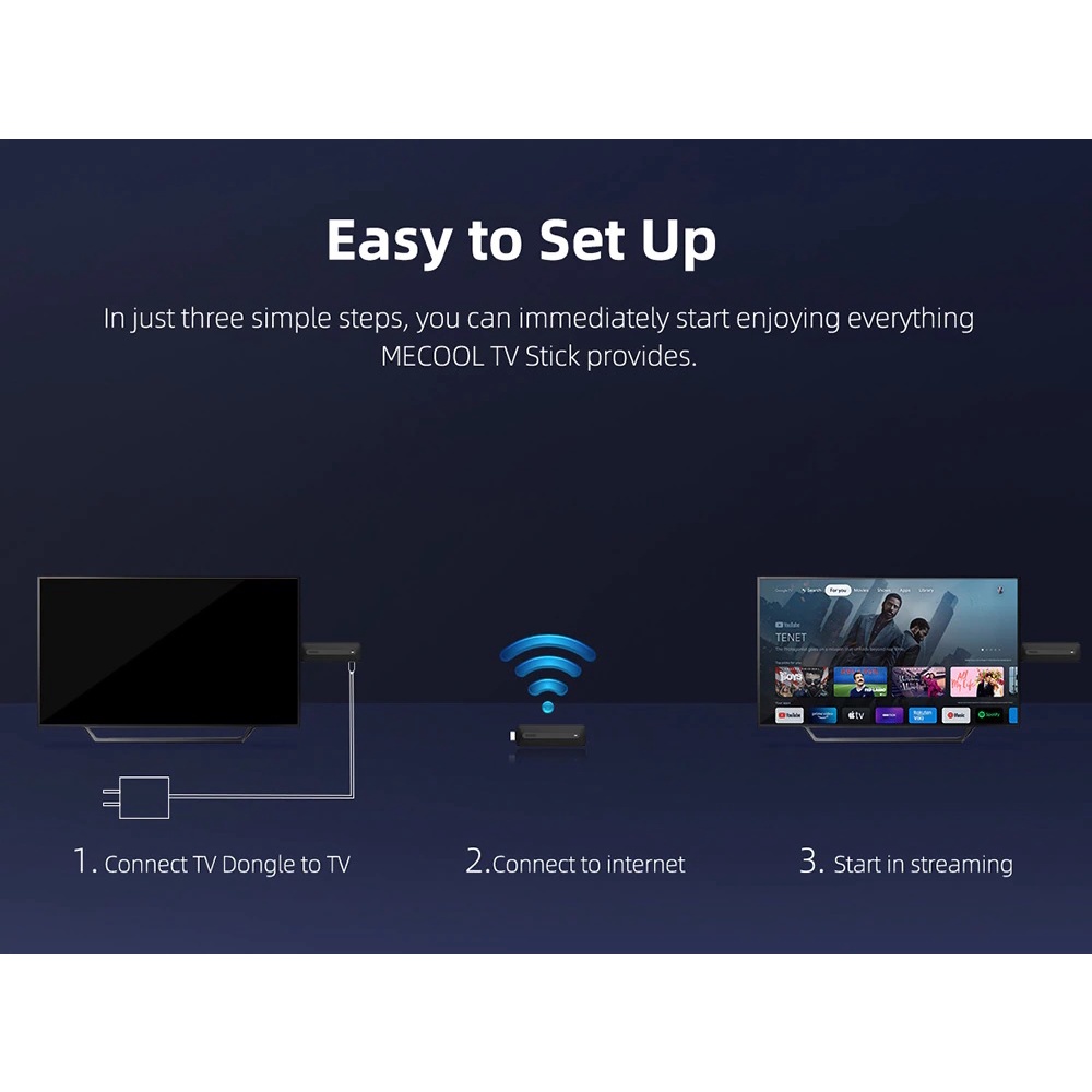 Google TV Stick 4K UHD - Android TV 11 Google Certified - MECOOL KD3