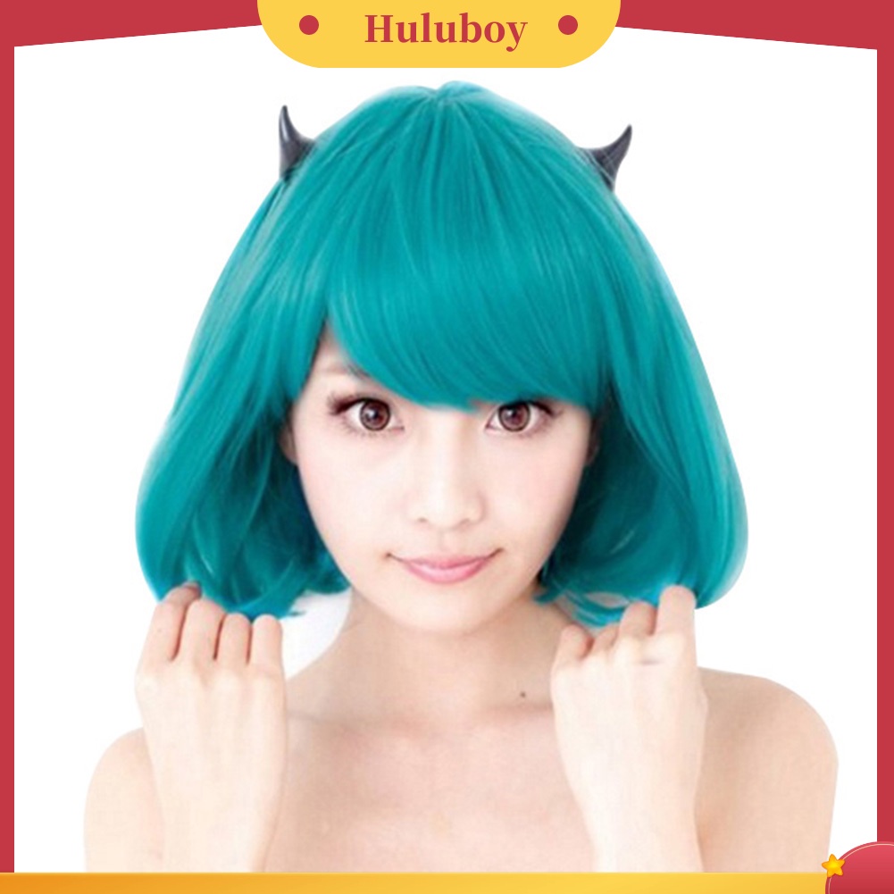 Wig Rambut Pendek Lurus Keriting Model Bob Untuk Kostum Cosplay Anime