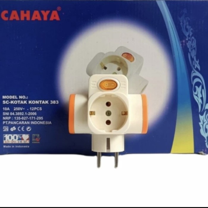 FREE ONGKIR !! Colokan T-ARDE Multi SC 383+SAKELAR SWITCH ON OFF Cabang 3 Arah
