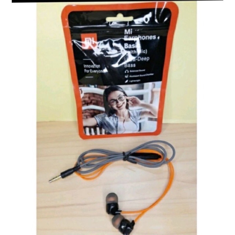 002 Burd 2 Plus Headset Branded Stereo Earphone Hansfree Ultra Deep Bass With Mic Warna Abu Macaron HF Extra Bass