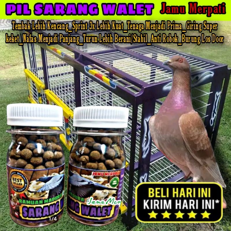 Doping Merpati SARANG WALET isi 100 Butir jamu merpati herbal Laras Ati jamu merpati super Giring ke
