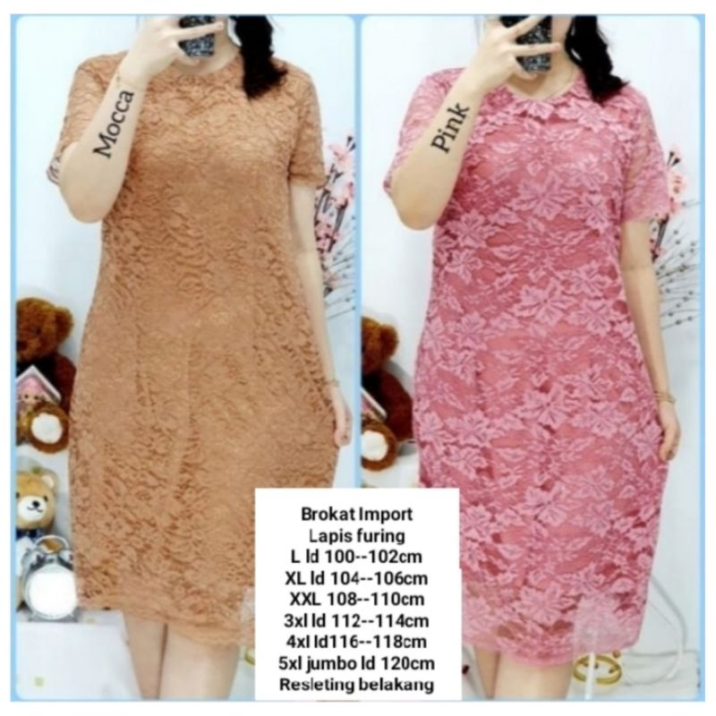 RESTOCK JUWITA DRESS BROKAT gliter eunike rose audrey bisa seragaman