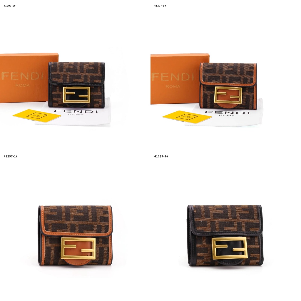 FD Zucca Long Wallet Canvas Gold Hardware 41297-1 41295-1