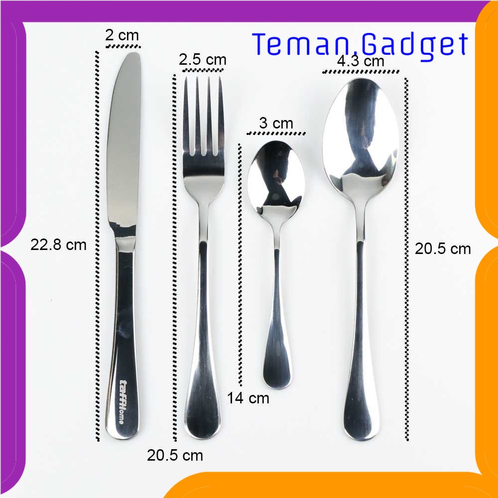 TG - DPR TaffHOME Set Perlengkapan Makan Sendok Garpu Pisau Cutlery 24 PCS - TW824