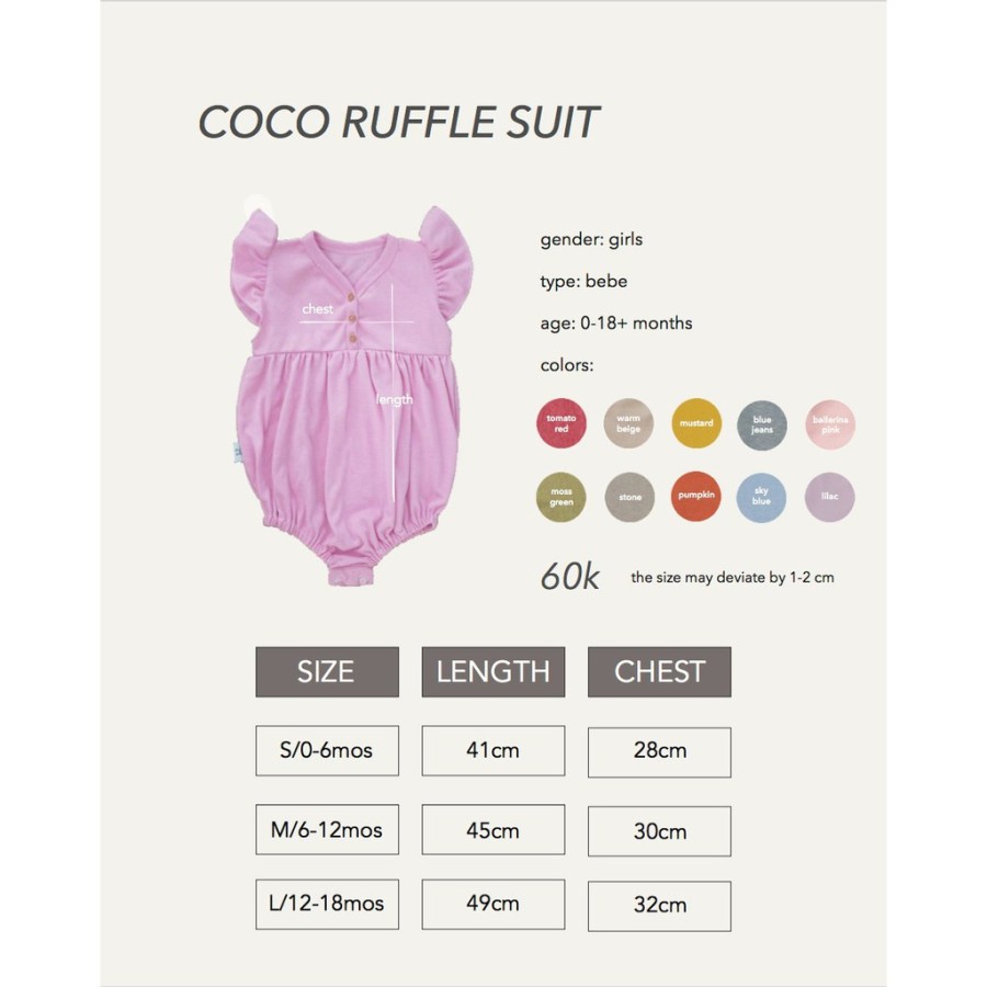 COCO POP RUFFLE SUIT Baju Polos Kaos Katun Bayi Cotton Jump