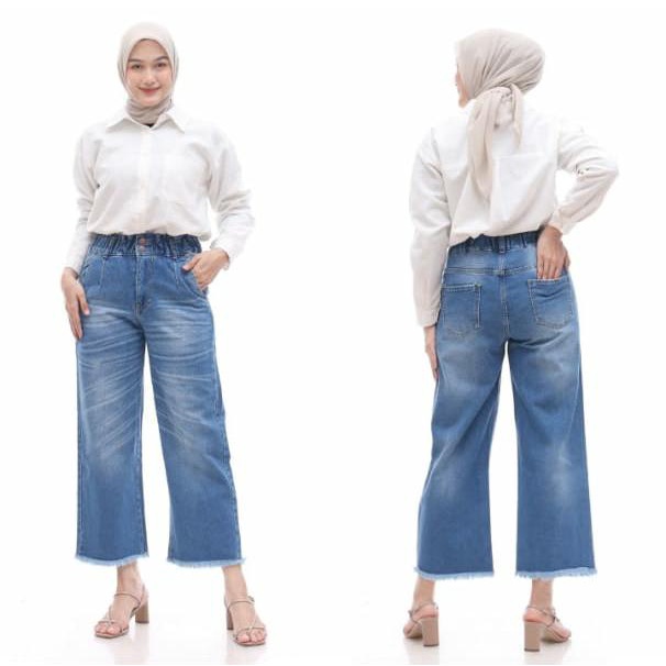 KULOT HIGHWAIST JEANS KARET // KULOT JEANS PREMIUM JEANS HIGHWAIST PINGGANG KARET