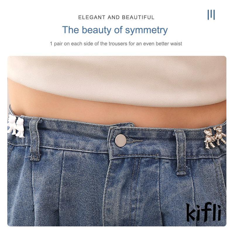 [KD]for Jeans Detachable Nail Free Seamless Bear Pair Gesper Pinggang Menutup Kancing