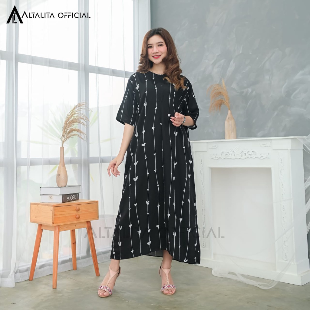 Altalita - Daster Rayon Semata Kaki Busui Lengan Tangan Pendek Panjang Motif Kekinian Terbaru Non Ruffle