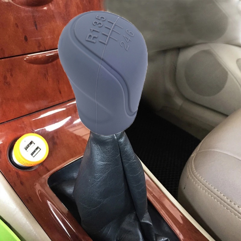 Car Auto Manual Silicone Shift Gear Head Knob Cover Rem Tangan Pelindung Rem Tangan GRIP Shifter 6-speed Aksesoris Interior Mobil